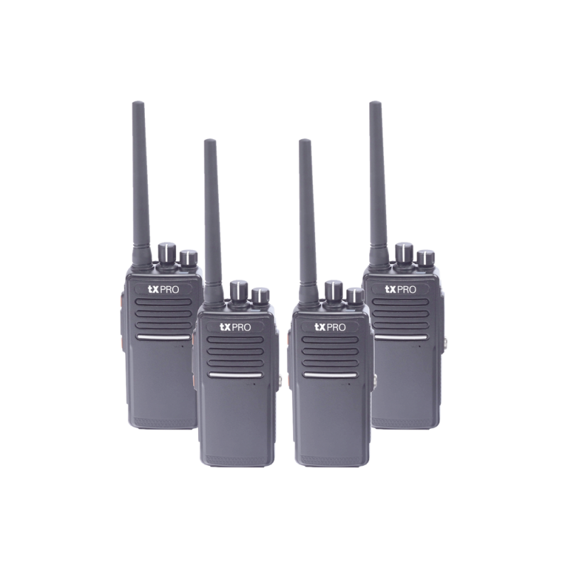 KIT de cuatro radios Txpro TX680AV, UHF digital DMR y dos cargadores adicionales TX680AVKIT