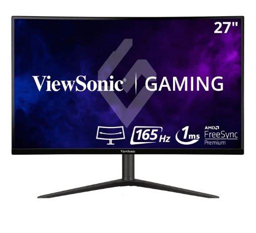 Monitor Gamer ViewSonic VX2718-2KPC-MHD - 27" - Quad HD - 165 Hz - HDMI - DisplayPort - Curvo