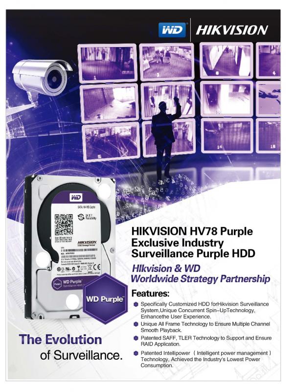 Disco duro SATA 1TB serie WD PURPLE optimizado para CCTV, 5400RPM, 24/7 WD10PURX