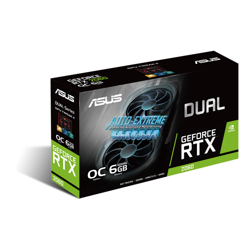 TARJETA DE VIDEO ASUS DUAL RTX 2060 OC 6GB EVO GDDR6 PCIE DUAL-RTX2060-O6G-EVO