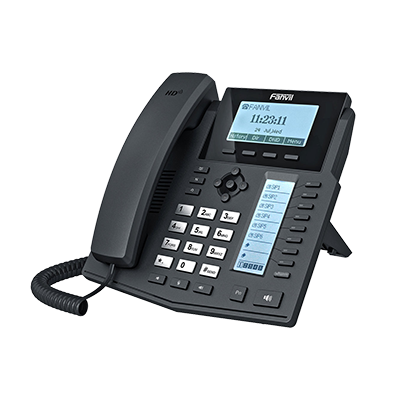 Teléfono IP Fanvil X5 Empresarial, 6 Extensiones SIP, Voz HD, 2 Pantallas LCD, 8 teclas BLF y Conferencia de 3 vías con Soporte Para PoE