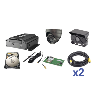 Sistema de videovigilancia Móvil AHD, incluye MDVR 5 ch y 2 cámaras XMRALL2