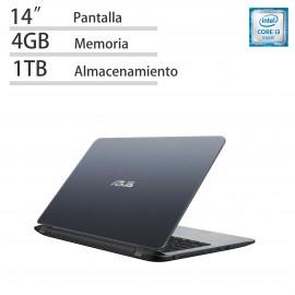 Laptop Asus A407UA-BV473T - 14" HD - Intel Core I3-7020U - 4GB - 1TB HDD - Windows 10 Home - Color Gris
