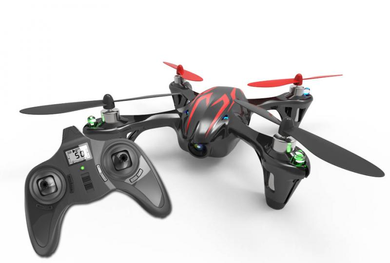 Drone Quadcopter Hubsan H107C, con batería recargable, 2.4GHz, cámara 480p, hasta 100 metros, Color Negro.