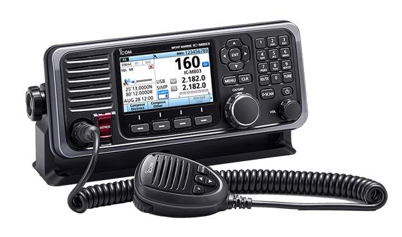 Radio Móvil Marino ICOM IC-M803, MF/HF en modos de operación SSB, LSB, AM, CW, FSK, AFSK, llamada digital DSC, con cabezal remoto, gran pantalla a color de fácil acceso IC-M803