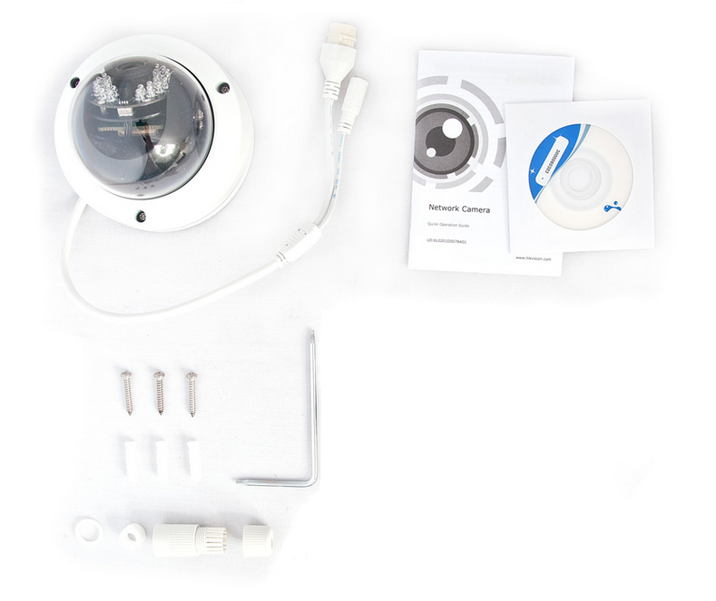 Cámara IP tipo mini domo 1.3 megapixeles WiFi con IR(30m) día/noche real, DWDR, 3D-DNR, ONVIF, para exterior DS-2CD2110F-IW