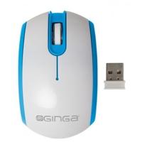 MOUSE INALAMBRICO, COLOR BLANCO CON AZUL 2.4GHZ DE FRECUENCIA 800 1200 Y 1600 DPI GI15MWBCO-AZUL