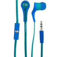 AUDIFONOS  ACTECKTRUE BASIX  IN-EAR CON MICROFONO CABLE PLANO AZUL/AQUA TB-02001