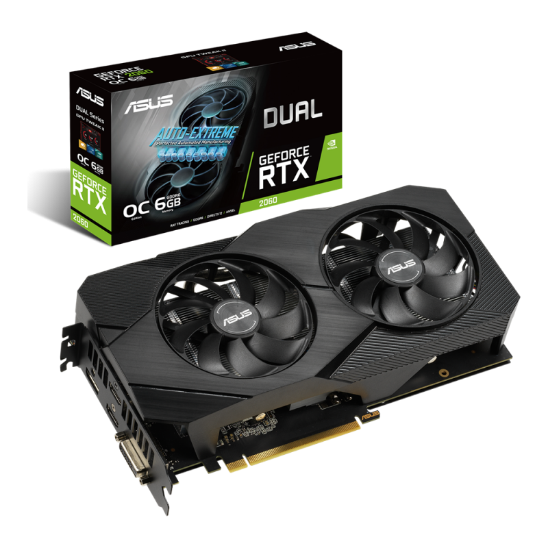 TARJETA DE VIDEO ASUS DUAL RTX 2060 OC 6GB EVO GDDR6 PCIE DUAL-RTX2060-O6G-EVO