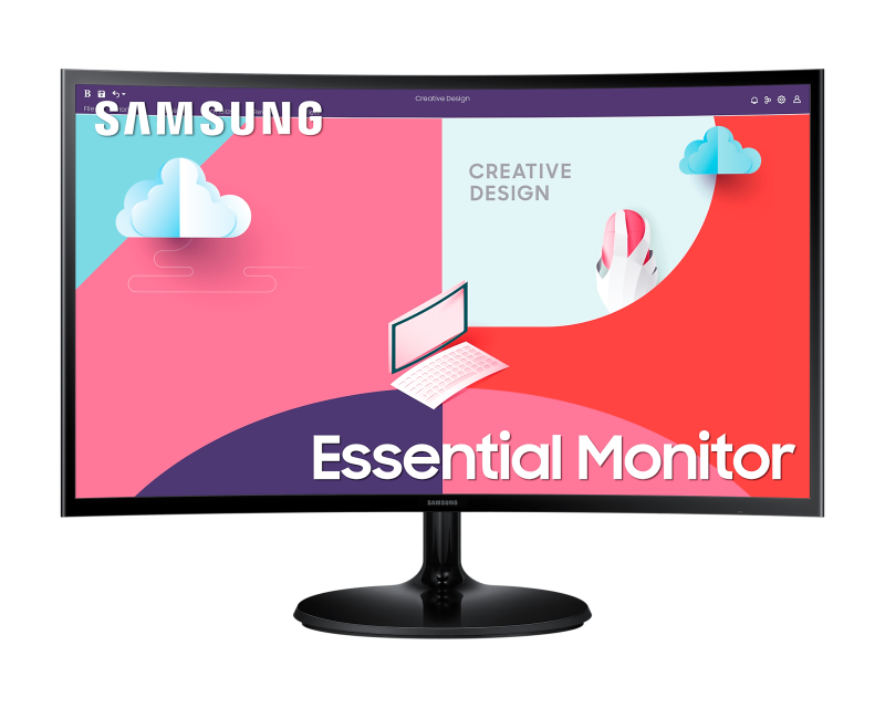 Monitor Curvo 27" Essential con Protección Ocular color Negro