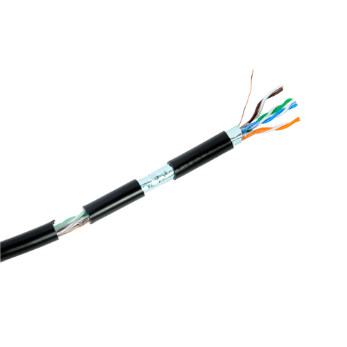 Bobina de cable de 305 metros, tipo FTP Cat5e para ambientes extremos, UL,  blindado,  (100% cobre) 