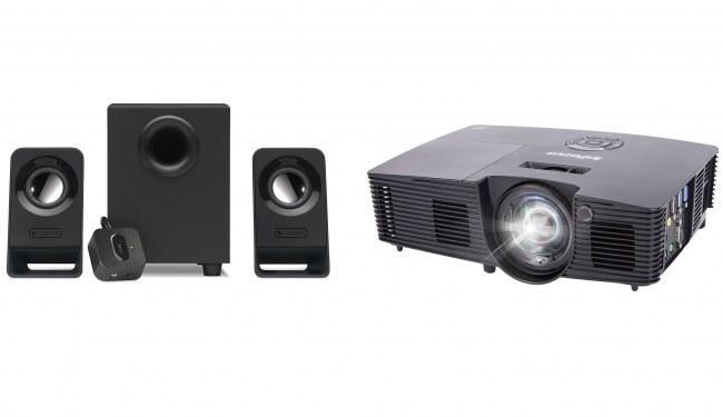 Proyector InFocus IN116V, 3500 Lumenes, WXGA 1280 x 800, HDMI, VGA + Bocinas Logitech Z213, 2.1 Canales, 3.5mm, Negro