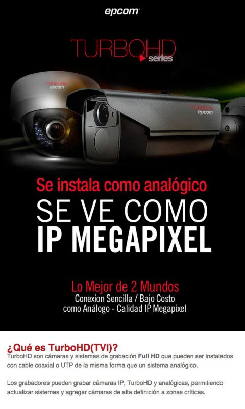 Kit Epcom TURBOB6X2 de 6 camaras TurboHD 1080p, DVR 8 canales y accesorios