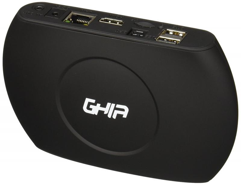 Smart TV Box GHIA UHD 4K con Android, 1Gb, 8Gb, Wifi, HDMI, RJ45, incluye control remoto