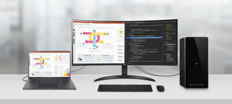 Monitor curvo LG UltraWide QHD de 34"